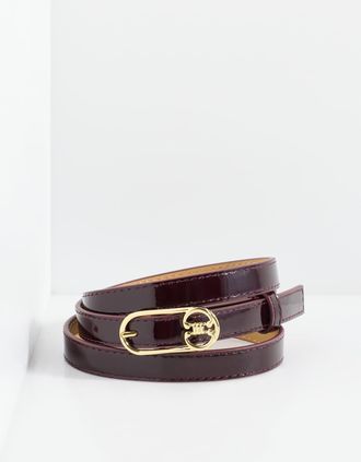 Talbots Slim Leather Belt - Deep Burgundy - Medium Talbots