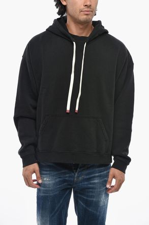 Dsquared2 Felpa Hoodie in Cotone Felpato con Maxi Tasca a Toppa Dsquared2