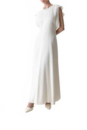 Victoria Beckham Folded Cap Sleeve Midi Dress In Ivory