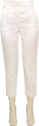 Max Mara White Tapered Flat Front Pants