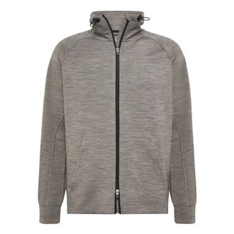 Boggi Milano Hoodies & sweatvesten, Heren, Grijs, 2Xl, Wol, Full-Zip Hoodie van een Lichtgewicht Wolmix Scuba