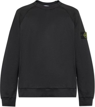 Stone Island Sweatshirt met Logo Patch - Heren - Sweatshirts - Zwart - XL - Katoen - Hoodies & sweatvesten