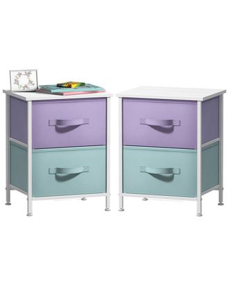 Sorbus Pack Of 2 Nightstands With 2 Drawers
