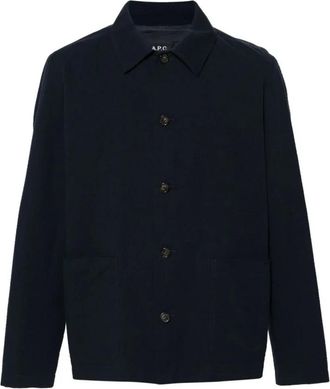 A.P.C. Brest Overshirt - Heren - Zomerjassen - Blauw - S - Katoen - Jassen