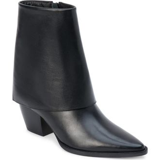 Matisse Footwear Ella Foldover Bootie in Black Leather at Nordstrom, Size 8.5