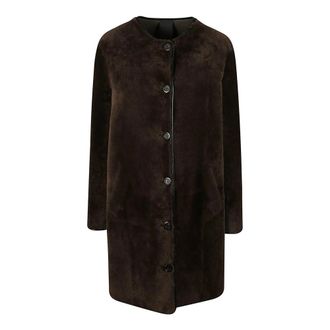 BLANCHA Single-Breasted Coats, female, Brown, M, Light Straight Merinillo Coat