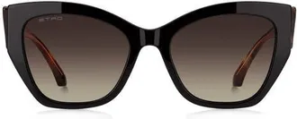 Etro 0143/S 55mm Gradient Cat Eye Sunglasses in Black Green Havana/brown Sf at Nordstrom