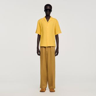 Sandro Linen shirt with shark collar