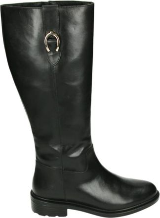 Geox Zwarte Jurklaarzen met Uitneembaar Voetbed - Dames - Hoge Laarzen - Zwart - 37 EU - Schoenen