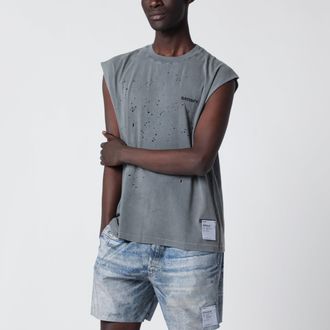 SATISFY Canotta MothTech Faded Black con fori