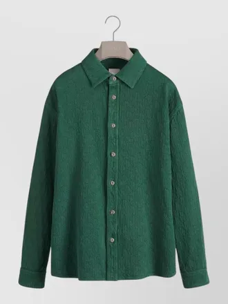 Dior denim shirt button down collar textured fabric