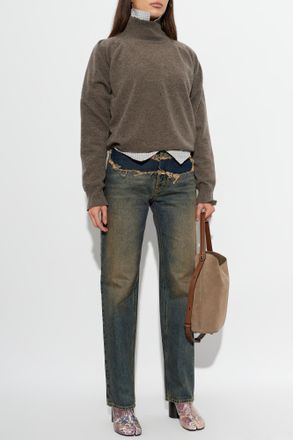 Maison Margiela vintage-effect Straight-leg Jeans, Womens, Navy Blue