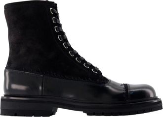 Dolce & Gabbana Perugino Enkellaarzen - Heren - Schoenen - Zwart - Maat: 43 EU Katoen