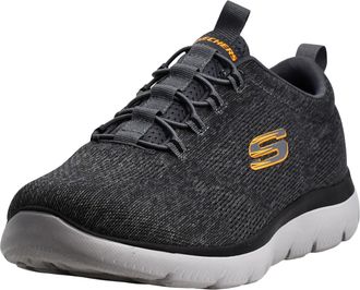 Skechers Mens Summits Louvin Loafers, Charcoal/Orange, 7.5 UK