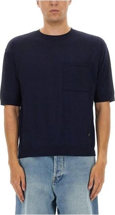 Moschino T-shirt in Maglia con Dettaglio Tasca - - Knitwear - Uomo - Blu - XL