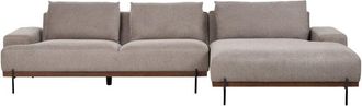 Beliani Corner Sofa 3 Seater MARIFERD Fabric Light Brown Left Hand