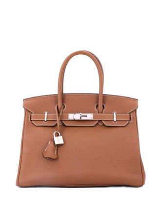 Herm&egrave;s Birkin Handbag Brown Togo with Palladium Hardware 30 tote bag - women - Calf Leather - One Size