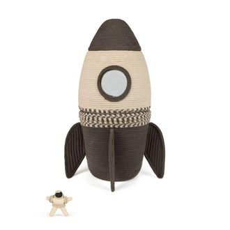 Lorena Canals Cesta gigante en forma de cohete, multicolor, 68x43x43 cm