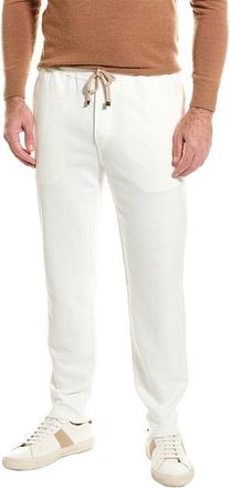 Brunello Cucinelli MenS Off White Cotton Drawstring Trousers, Size XXL