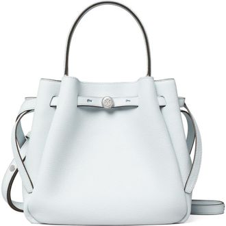 Tory Burch Romy Pebble Leather Bucket Bag in Light Blue at Nordstrom