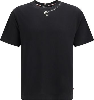 Moncler Logo-Embroidered T-Shirt - Black