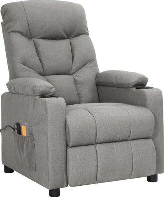 vidaXL Vidaxl - Sill&oacute;n De Masaje El&eacute;ctrico Tela Gris Claro