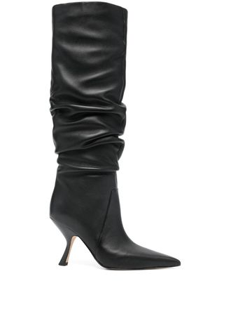 Michael Michael Kors 90mm draped boots - women - Leather - 11 - Black