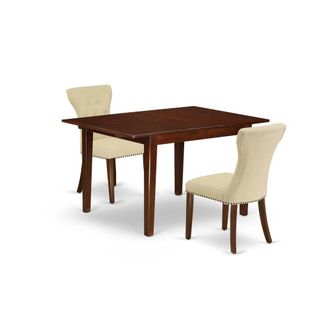 East West Furniture Dining Room Set Mahogany, MLGA3-MAH-32