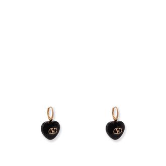 Valentino Garavani Coeur Royal Earrings - Dames - Oorbellen - Zwart - ONE Size - Accessoires