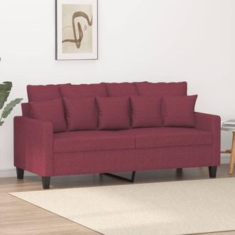 vidaXL Sof&aacute; De 2 Plazas De Tela Rojo Tinto 140 Cm Vidaxl