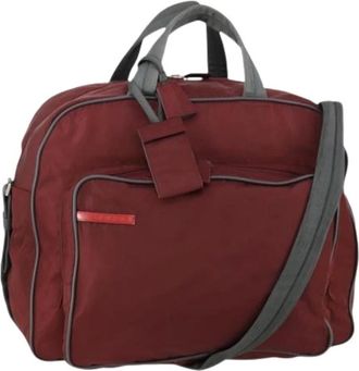 Prada Pre-owned Weekend Bags, female, Red, Size: ONE SIZE Pre-owned Nylon Weekend Bag