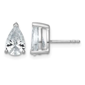 Diamond2Deal 14k Gold 3 ct Pear Lab Grown Diamond Stud Earrings VS Clarity, G-H Color