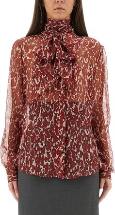 Saint Laurent Printed Silk Shirt-Donna