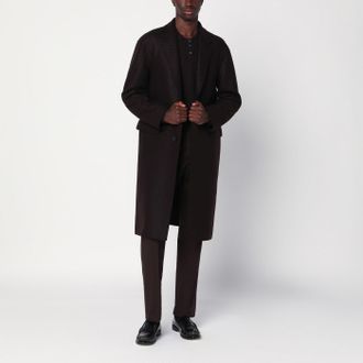 Harris Wharf London Brown single-breasted wool coat