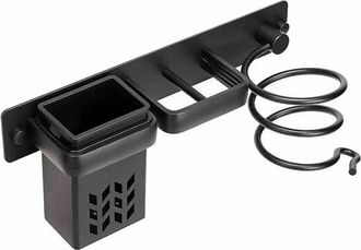 OEM Soporte Secador De Pelo - Aluminio Aeron&aacute;utico - Montaje En Pared Con Estante Y Caja De Almacenamiento Drenante - Para Ba&ntilde;o Habitaci&oacute;n Hotel - 1 Unida