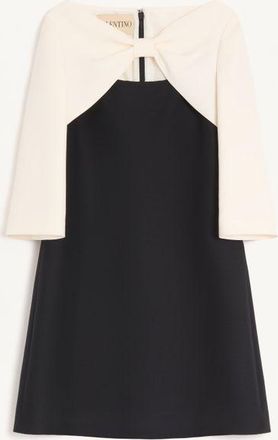 Valentino Crepe Couture Short Dress Woman BLACK/IVORY 36