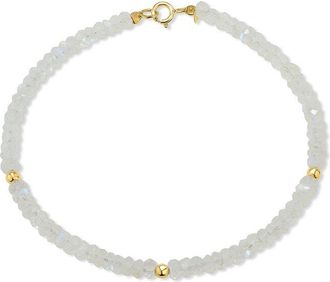 Jewelmak 14K Rainbow Moonstone Bracelet