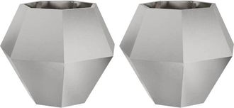 vidaXL Jardinera 2 Pcs Plateado 75 X 75 X 60 Cm Acero Inoxidable Vidaxl