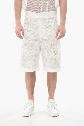Givenchy Shorts in Cotone con Ricamo All-Over Givenchy