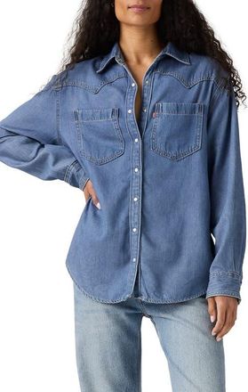 Levi's Teodora Western Snap-Up Denim Shirt in Going Steady 7 at Nordstrom, Size X-Small