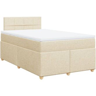vidaXL Cama Box Spring Con Colch&oacute;n Tela Color Crema 120x200 Cm Vidaxl