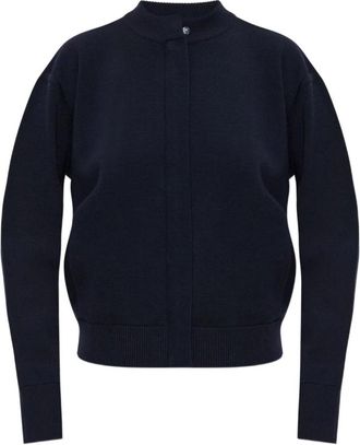 Max Mara Cardigan met hoge hals en ritssluiting - Dames - Vesten - Blauw - L - Truien & Vesten