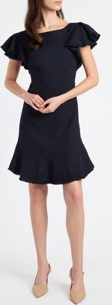 Santorelli Deste Sheath Dress in Luxury Tonal Tweed in Midnight at Nordstrom, Size 8