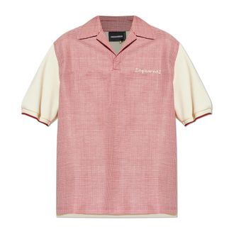 Dsquared2 Polo Shirts, male, Red, Size: 3XL Polo Made from Combined Materials