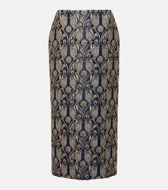 Valentino Mossi brocade midi skirt