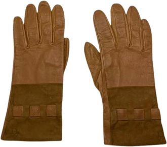 Dior Pre-owned Accessories, female, Brown, Size: ONE SIZE Pre-owned Leather Gloves