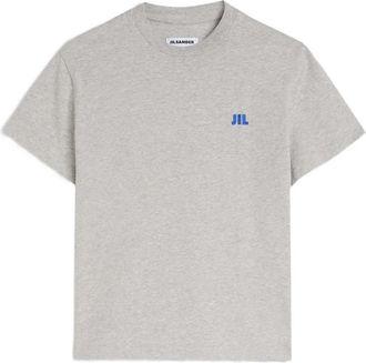 Jil Sander T-shirt van katoen met ronde hals - Dames - T-shirts - Grijs - S - Katoen - Tops