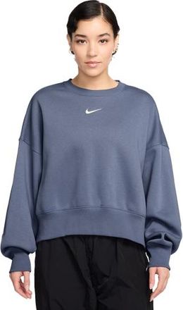 Nike Womens NSW Style Fleece Crew OOS - World Indigo/White Size XXL