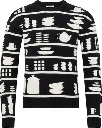 J.W.Anderson Tableware-Pattern Crew-Neck Sweater - Mens - Wool