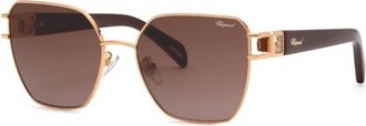 Chopard Brown Gradient Pink Cat Eye Ladies Sunglasses SCHM22S 8FCY 57
